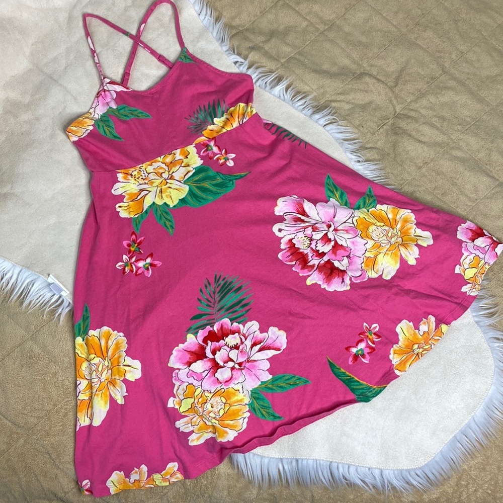 Girls flowery pink sundress